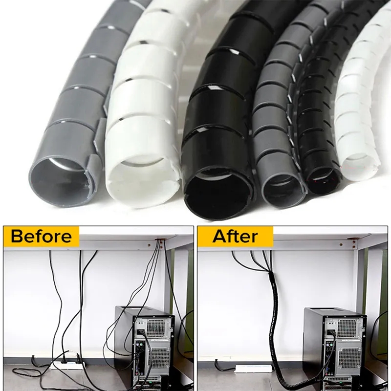 1/2M 유연한 나선형 케이블 정리 클립 보관 파이프  - Cable Lock Flexible 리뷰 및 가격